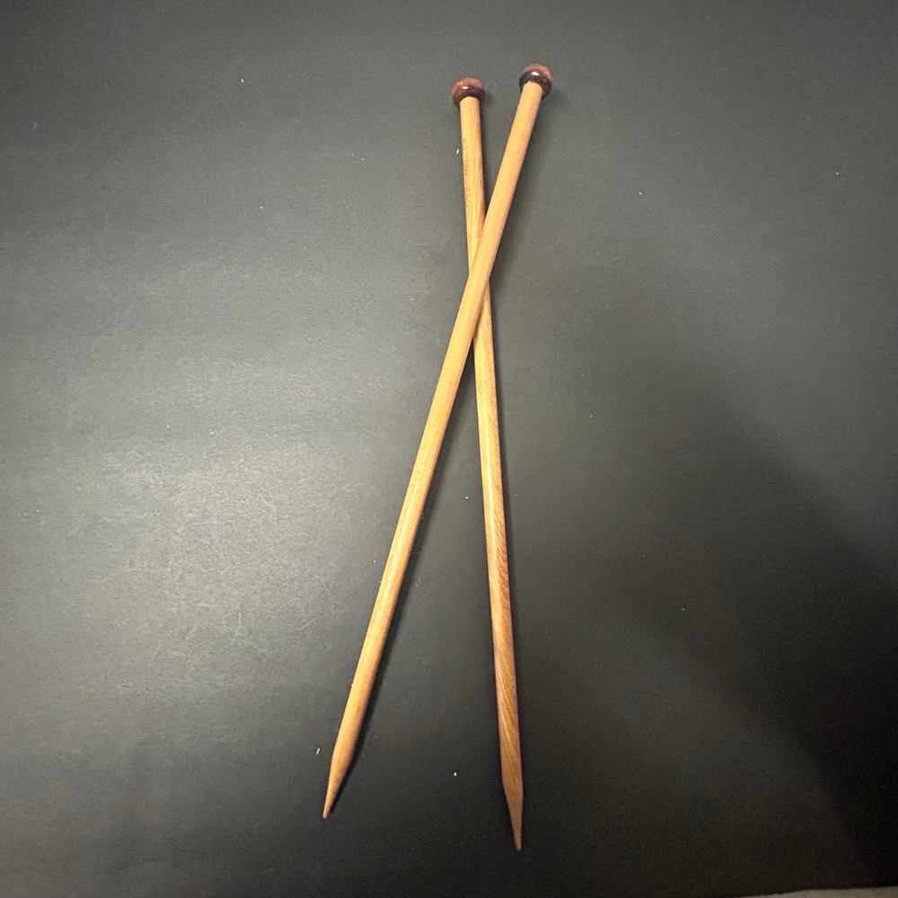 Vintage Boye Knitting Needles‎ Size 13 Wood Single Point 14 Inch
